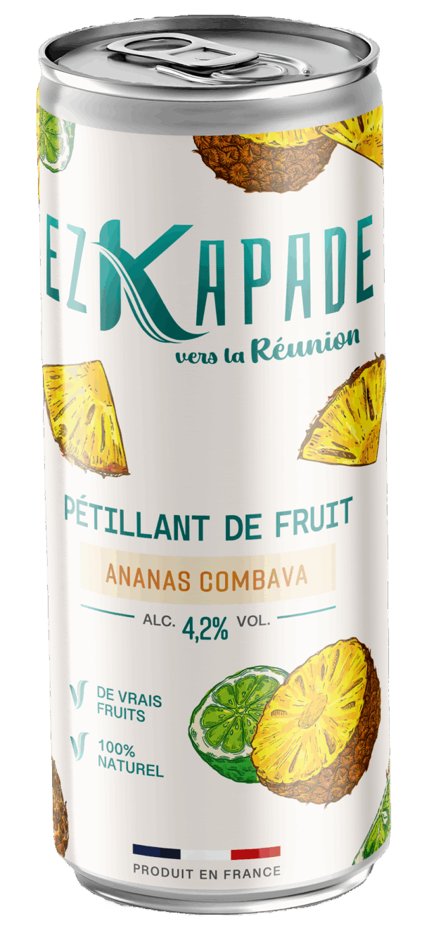 Ezkapade Pétillant de Fruit Ananas Combava 250ml (X12) – Image 2