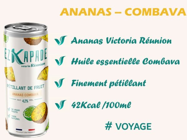 Ezkapade Pétillant de Fruit Ananas Combava 250ml (X12) – Image 4